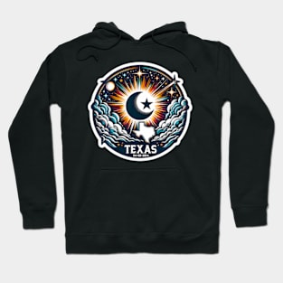 Texas Map Total Solar Eclipse April 8 2024 Hoodie